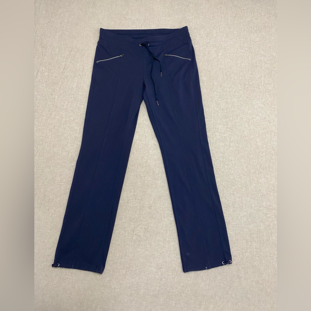 Athleta Pants Womens Size M Drawstring Waist Zip Pocket Joggers Blue